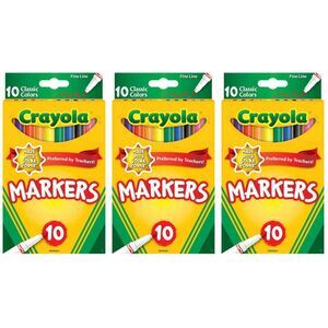 3-PACK Crayola Fine Line Markers 10 ct